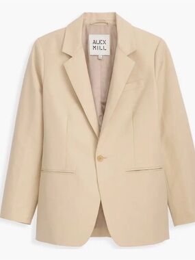 Alex Mill SoHo Linen cotton blend Beige Single-Button Tailored Blazer